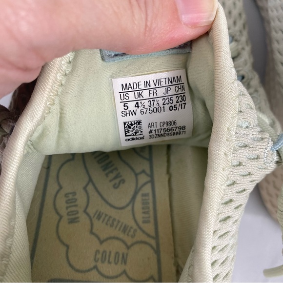 Adidas x Pharrell Williams Hu Knit Sneakers Beige Green US 5 EU 37 - Picture 3 of 11